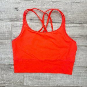 GAP Gapfit Neon Coral Orange Pink Stretchy Training Sports Bra M